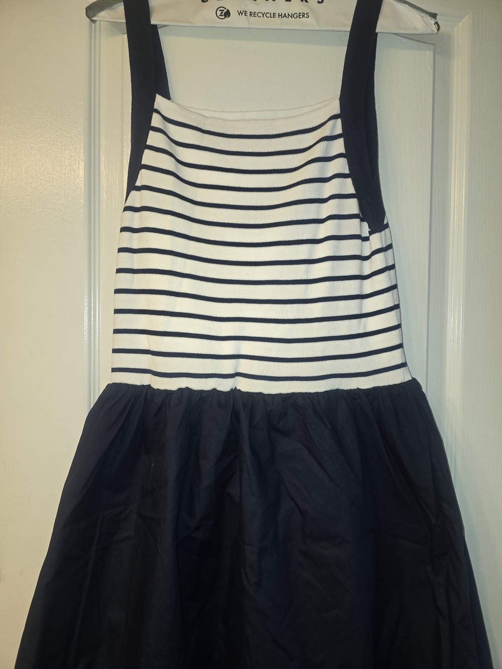 Navy and White Stripe Sleeveless Dress